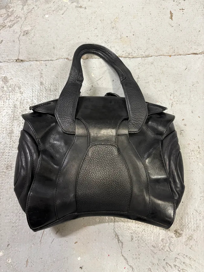 2000s Jean Paul Gaultier Black Ballistic Leather Bag (OS) zHLuOYu 3