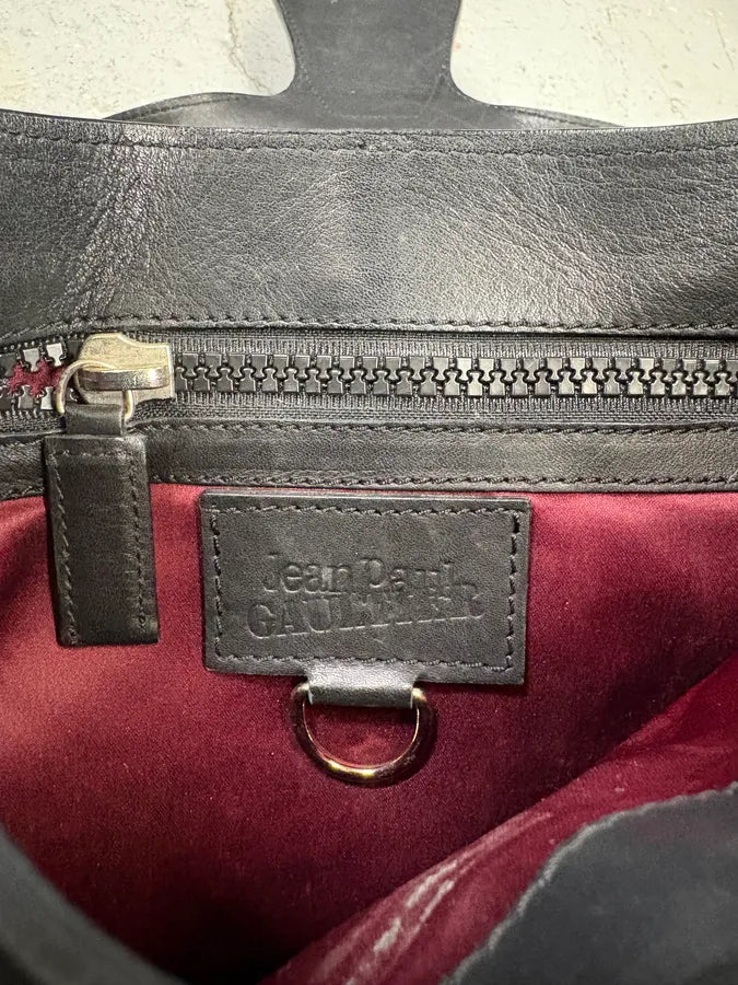 2000s Jean Paul Gaultier Black Ballistic Leather Bag (OS) zHLuOYu 7