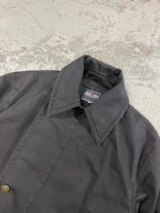 2000s Jean Paul Gaultier Black Buttoned Trench Coat TqEAVET 4