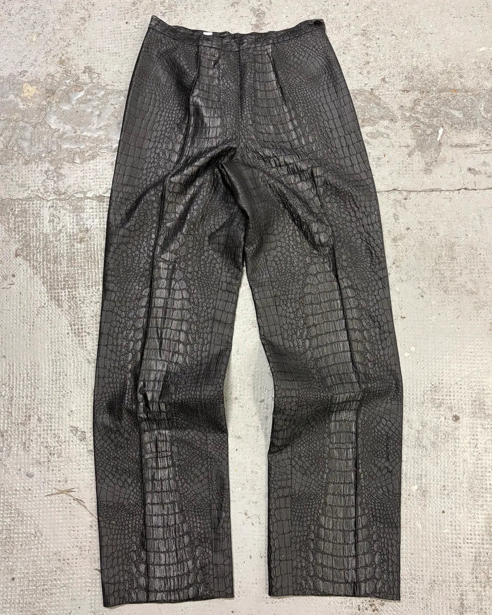 2000s Jean Paul Gaultier Black Crocodile Embossed Pants xcIUZPU 3