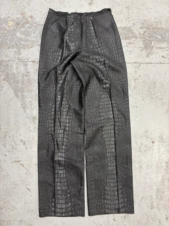 2000s Jean Paul Gaultier Black Crocodile Embossed Pants xcIUZPU 6