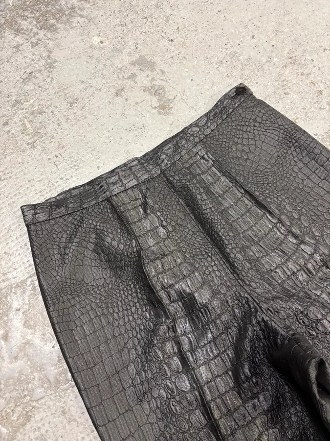 2000s Jean Paul Gaultier Black Crocodile Embossed Pants xcIUZPU 5