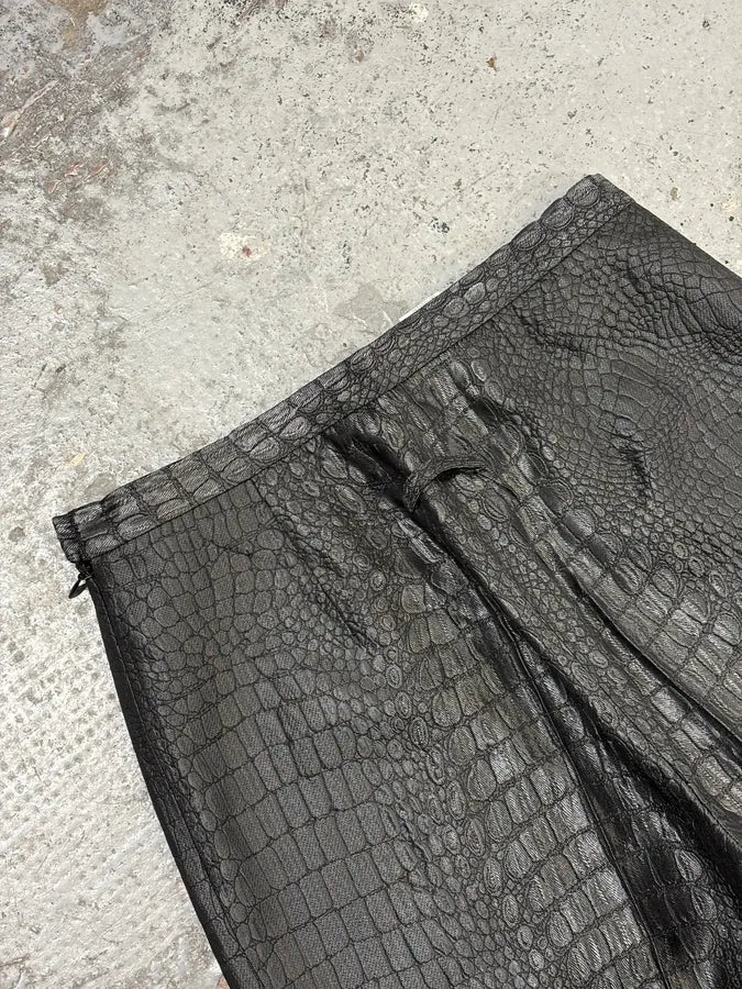 2000s Jean Paul Gaultier Black Crocodile Embossed Pants xcIUZPU 9