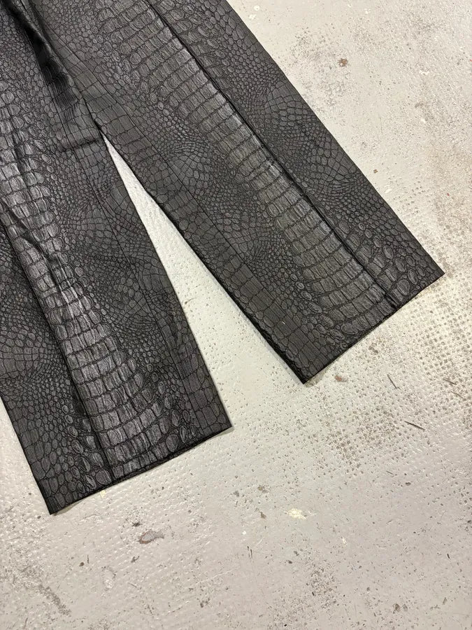 2000s Jean Paul Gaultier Black Crocodile Embossed Pants xcIUZPU 8