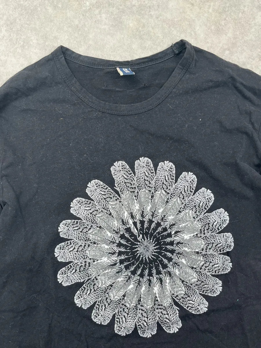 2000s Jean Paul Gaultier Black Feather Floral Longsleeve vaRTzDq 4