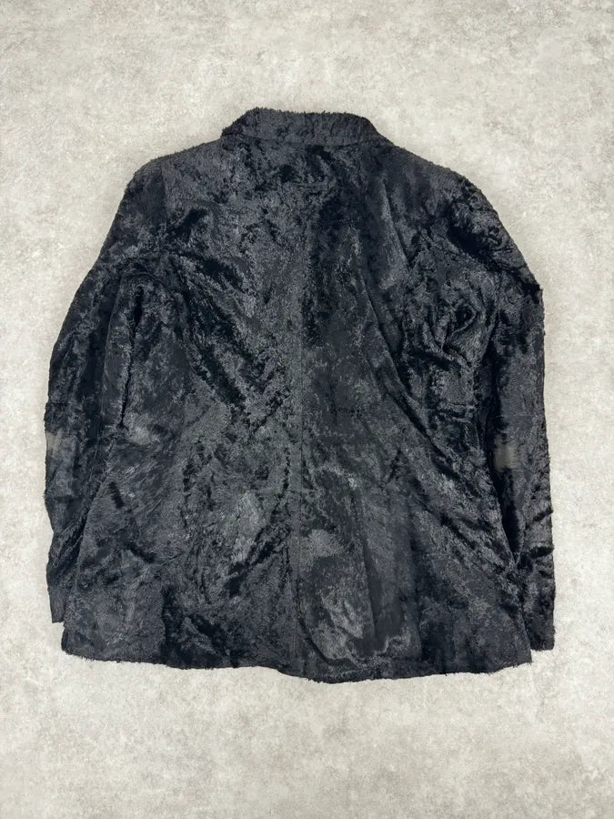 2000s Jean Paul Gaultier Black Fur Velvet Blazer Jacket KObdASE 3