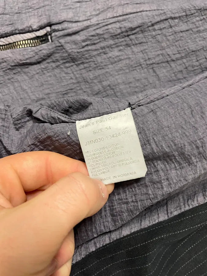 2000s Jean Paul Gaultier Black Hooded Striped Blazer Jacket (L) 9