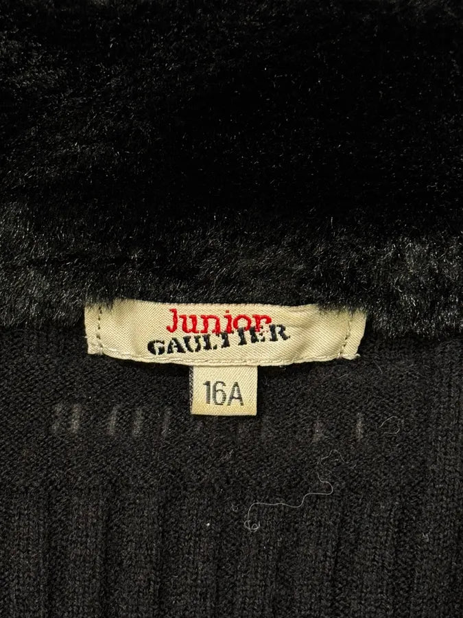 2000s Jean Paul Gaultier Black Hybrid Faux Fur Zip-up Sweater MlmuzFZ 7