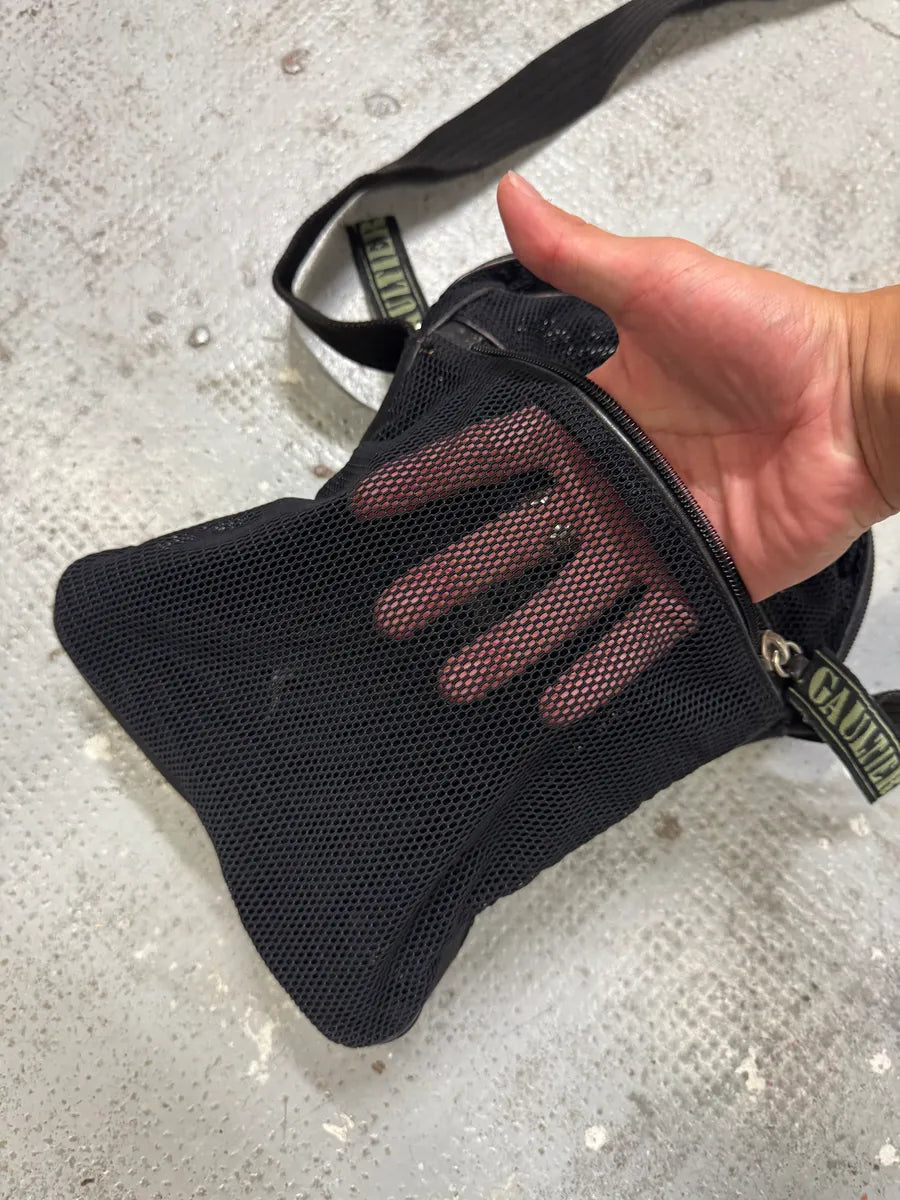 2000s Jean Paul Gaultier Black Mesh Shoulder Bag AocKSIn 1