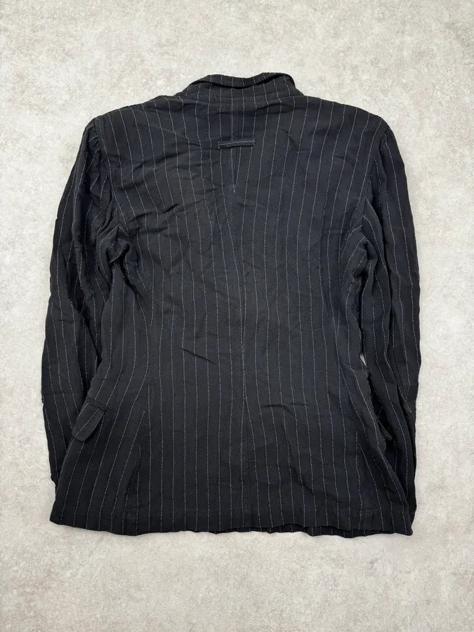 2000s Jean Paul Gaultier Black Pinstriped Blazer Jacket WSmUVPa 5
