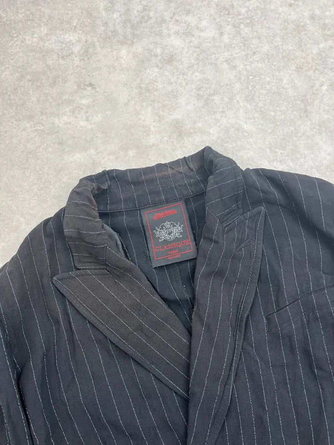 2000s Jean Paul Gaultier Black Pinstriped Blazer Jacket WSmUVPa 4