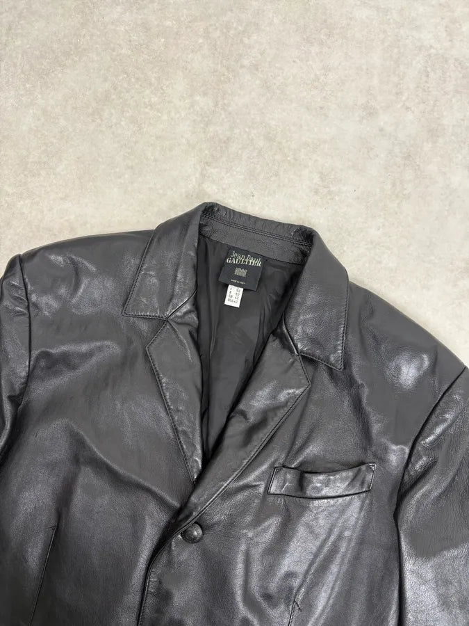 2000s Jean Paul Gaultier Black Premium Leather Long Coat oWccwrX 3