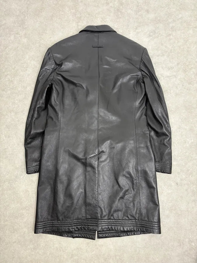 2000s Jean Paul Gaultier Black Premium Leather Long Coat oWccwrX 5
