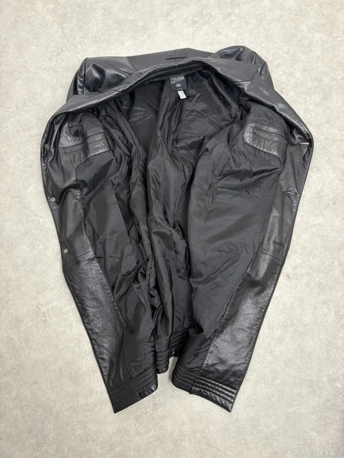 2000s Jean Paul Gaultier Black Premium Leather Long Coat oWccwrX 7
