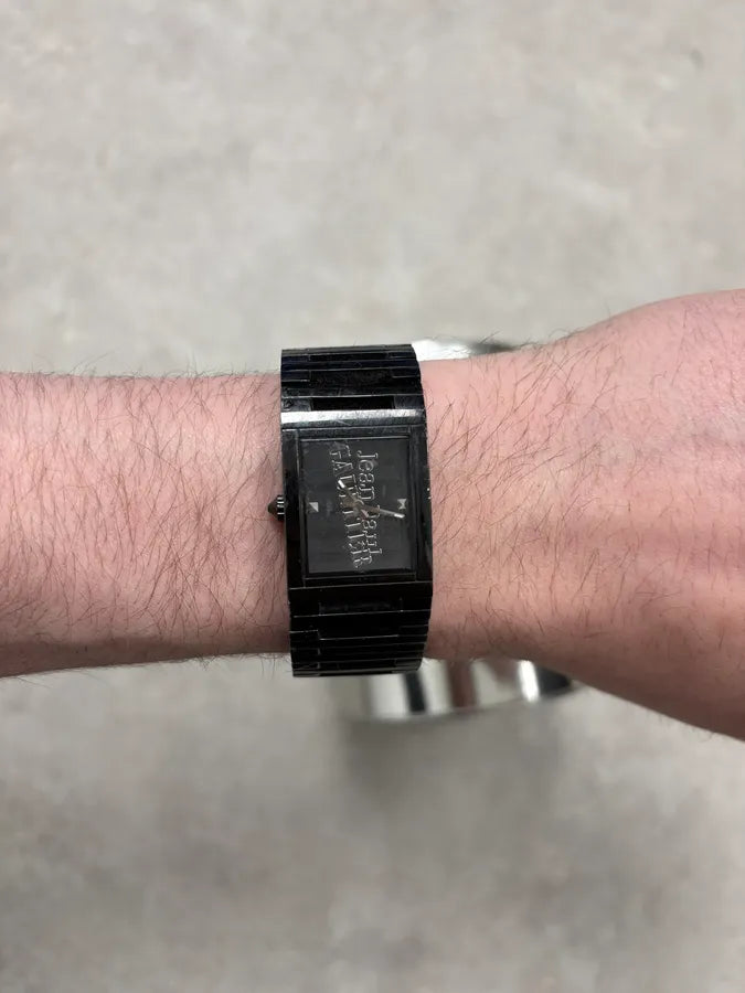 2000s Jean Paul Gaultier Black Rail Watch XLOLZhF 2