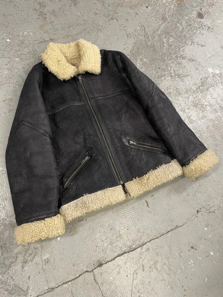 2000s Jean Paul Gaultier Black Shearling Leather Jacket eAfeowy 3