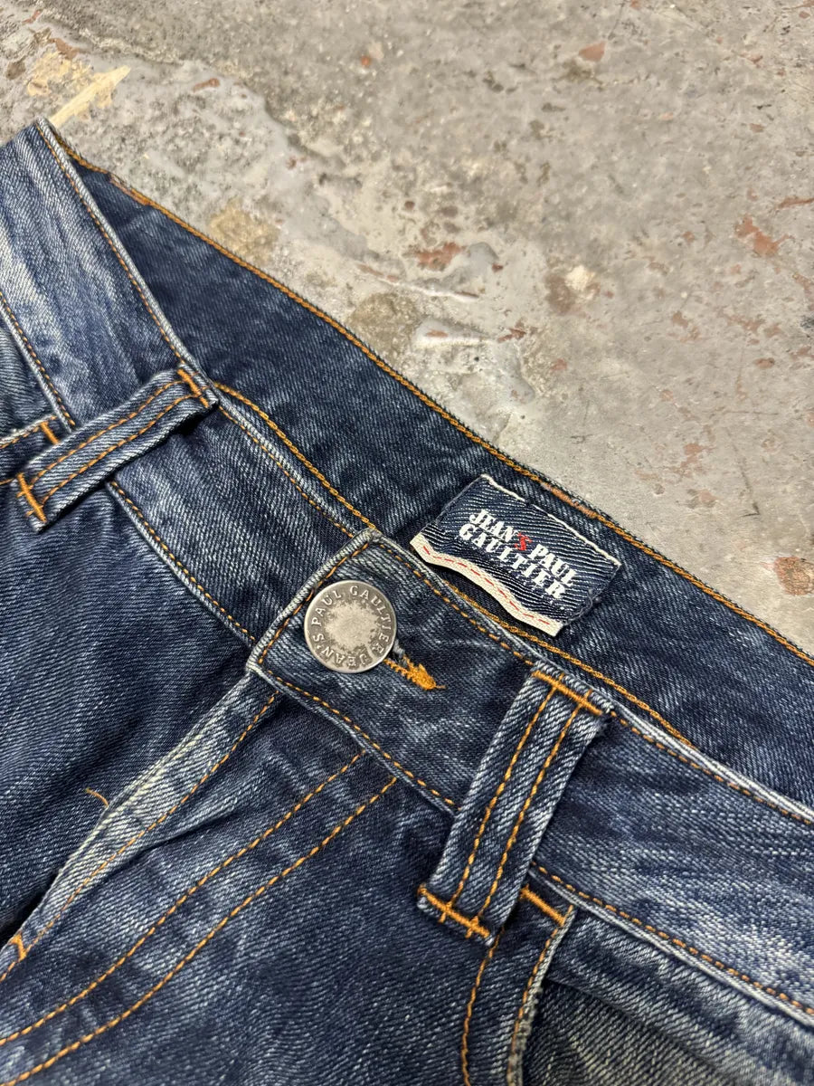 2000s Jean Paul Gaultier Blue Brut Denim Jeans dAGNFRN 8