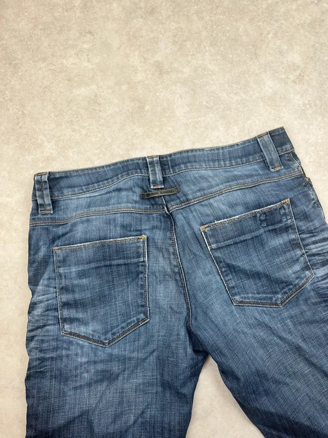 2000s Jean Paul Gaultier Blue Denim Slim Distressed Jeans mVjHegV 7