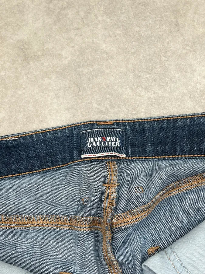 2000s Jean Paul Gaultier Blue Denim Slim Distressed Jeans mVjHegV 10