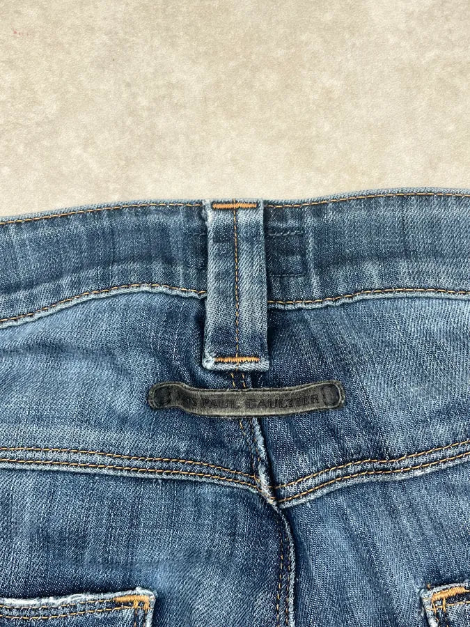 2000s Jean Paul Gaultier Blue Denim Slim Distressed Jeans mVjHegV 12