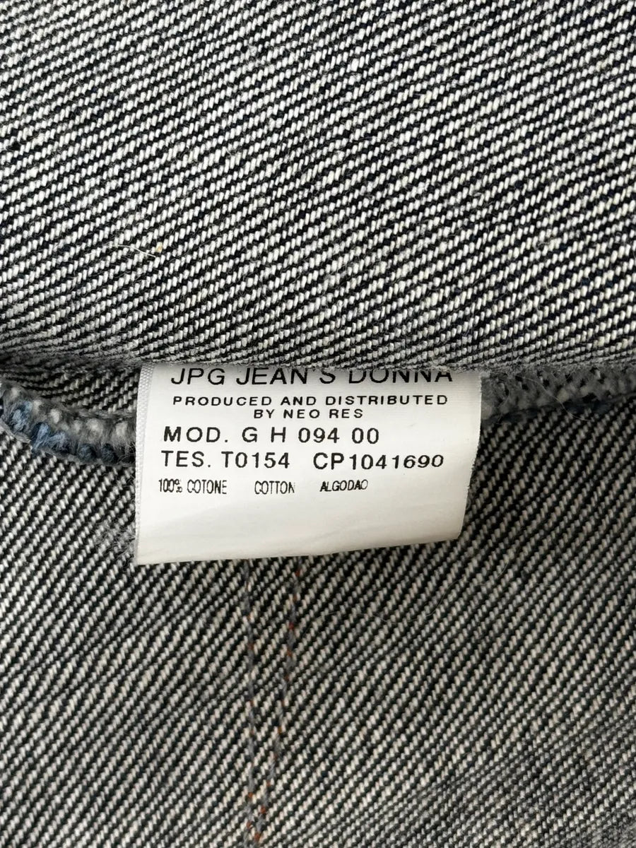 2000s Jean Paul Gaultier Blue Elastic Sleeveless Vest Denim Jacket NgQmWHx 14