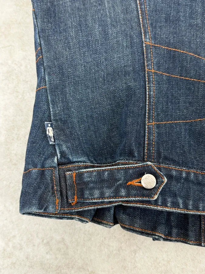 2000s Jean Paul Gaultier Blue Elastic Sleeveless Vest Denim Jacket NgQmWHx 10