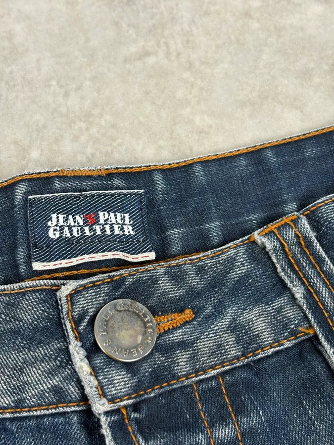 2000s Jean Paul Gaultier Blue Faded Rebel Denim Jeans IRtegEm 6