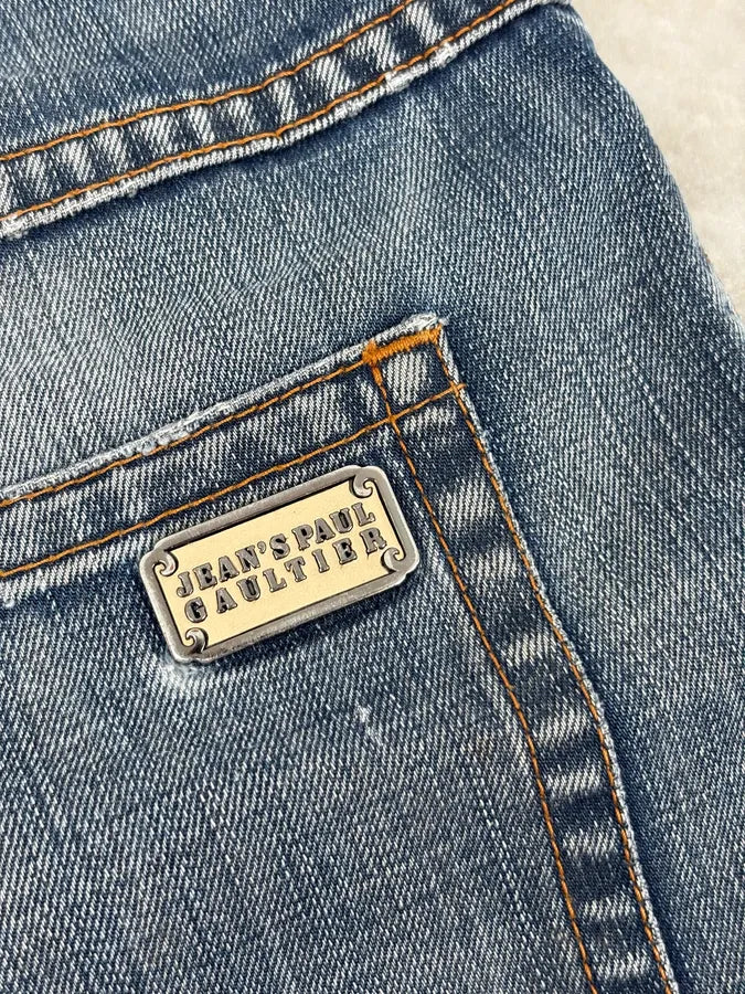 2000s Jean Paul Gaultier Blue Faded Rebel Denim Jeans IRtegEm 8