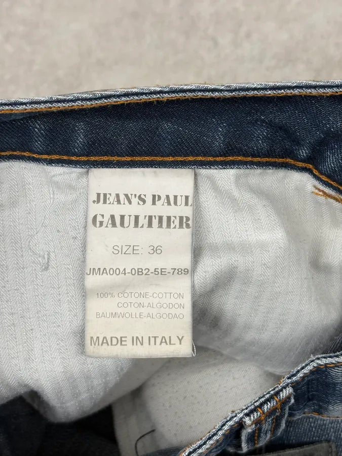 2000s Jean Paul Gaultier Blue Faded Rebel Denim Jeans IRtegEm 9