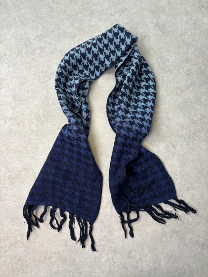 2000s Jean Paul Gaultier Blue Gradient Checkered Rock Scarf NVUQVpF 3