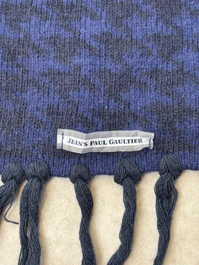2000s Jean Paul Gaultier Blue Gradient Checkered Rock Scarf NVUQVpF 6