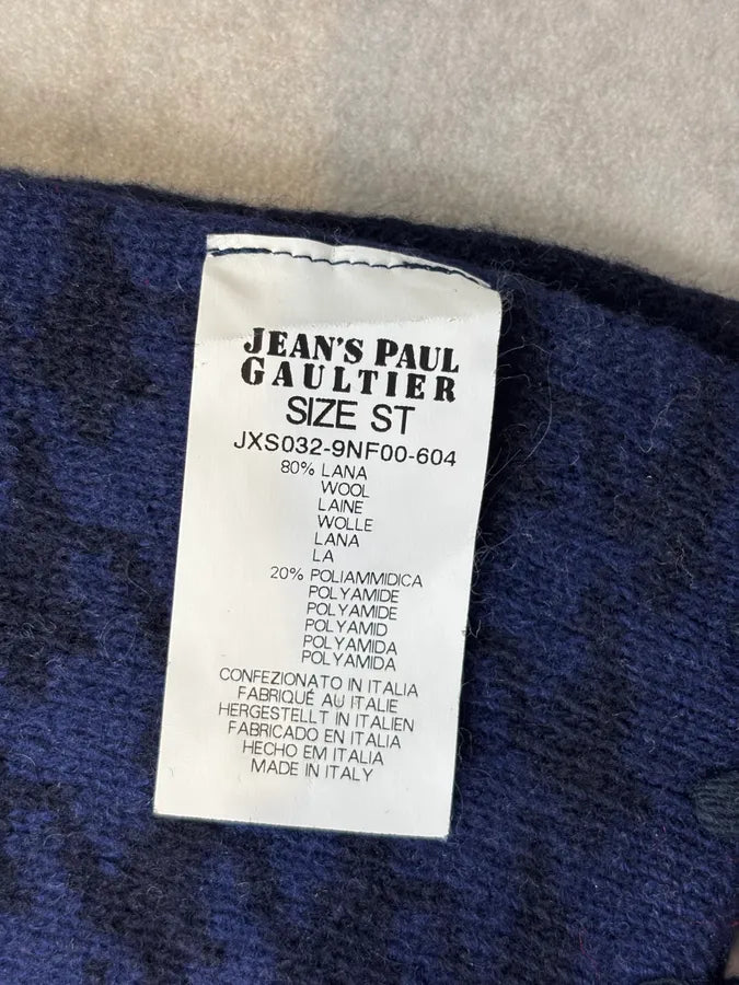 2000s Jean Paul Gaultier Blue Gradient Checkered Rock Scarf NVUQVpF 7