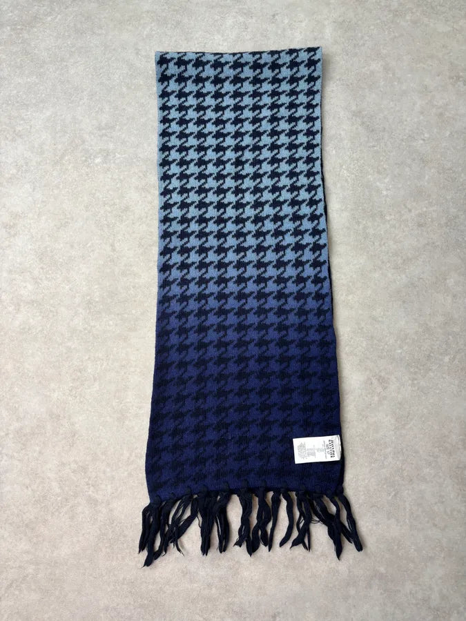 2000s Jean Paul Gaultier Blue Gradient Checkered Rock Scarf NVUQVpF 2