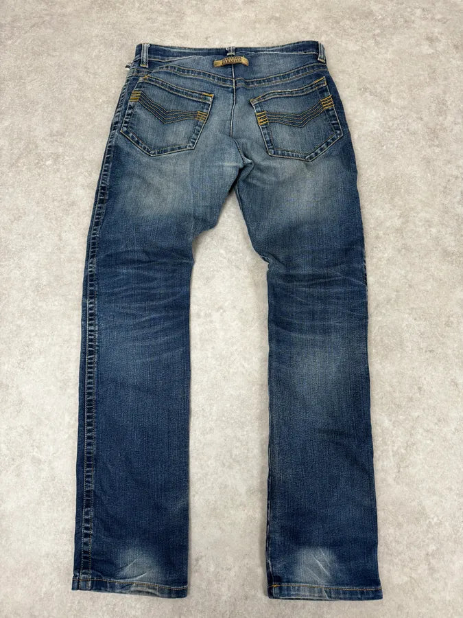 2000s Jean Paul Gaultier Blue Rebel Denim Jeans OGWOBBV 3