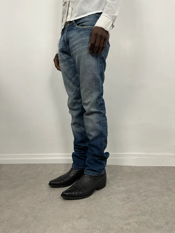 2000s Jean Paul Gaultier Blue Rebel Denim Jeans OGWOBBV 0