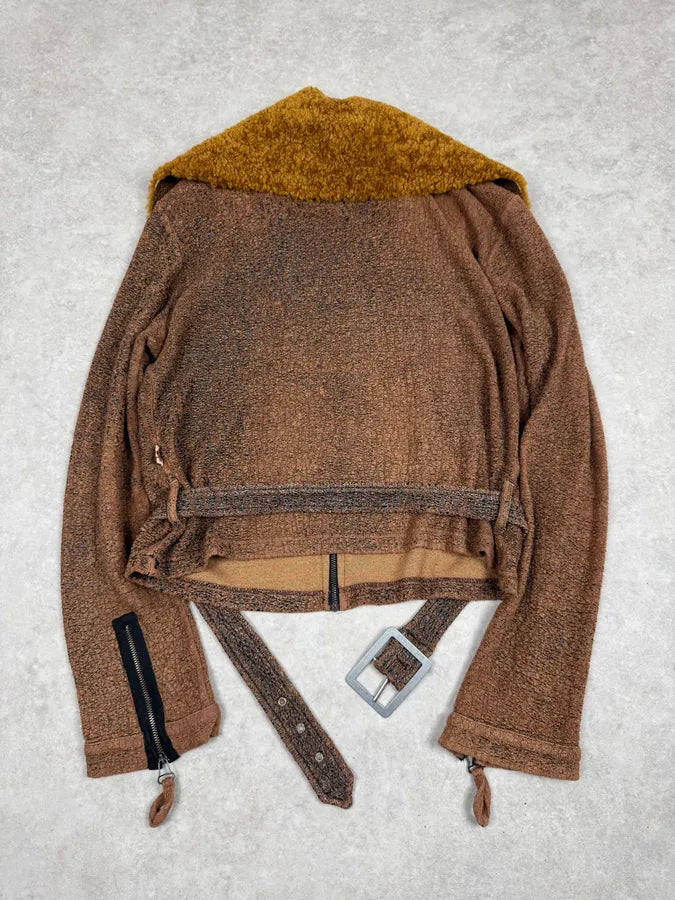 2000s Jean Paul Gaultier Brown Aged Raw Cotton Jacket WDDsXOg 3