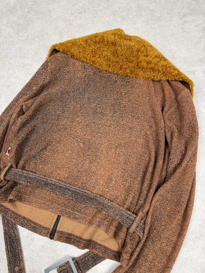 2000s Jean Paul Gaultier Brown Aged Raw Cotton Jacket WDDsXOg 5