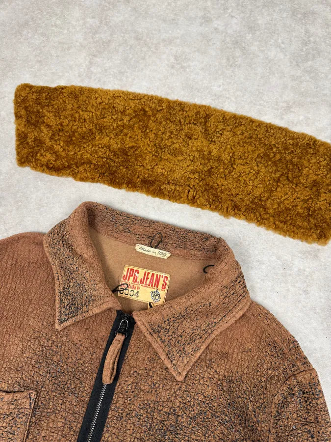 2000s Jean Paul Gaultier Brown Aged Raw Cotton Jacket WDDsXOg 9