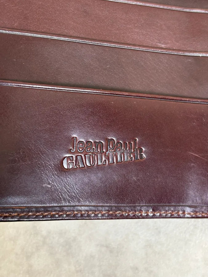 2000s Jean Paul Gaultier Brown Dragon Leather Wallet iNKHONj 7