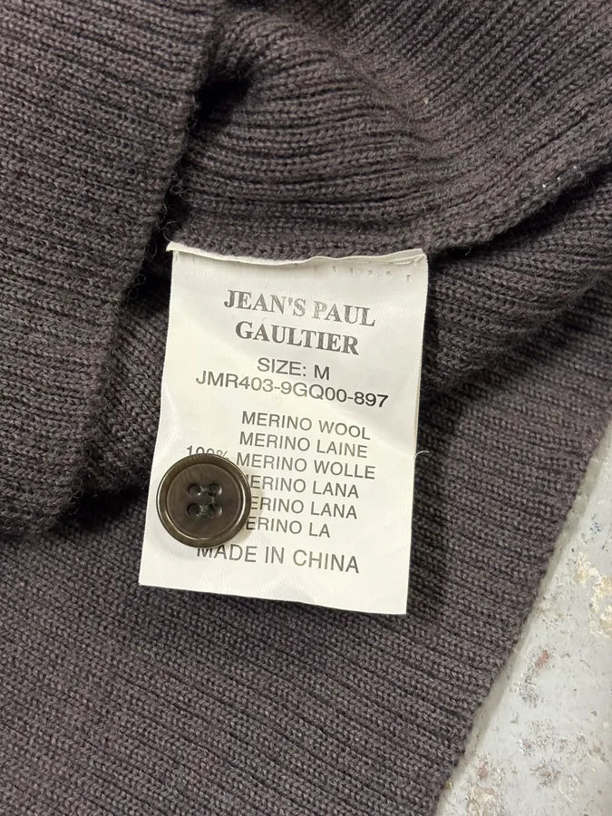 2000s Jean Paul Gaultier Brown Henley Sweater gGqhVBM 8