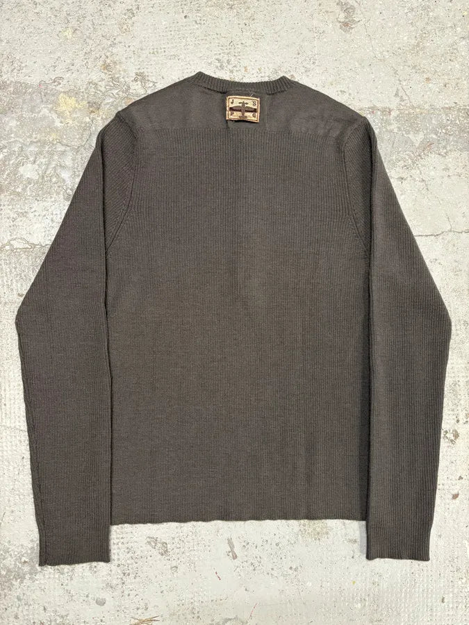 2000s Jean Paul Gaultier Brown Henley Sweater gGqhVBM 5