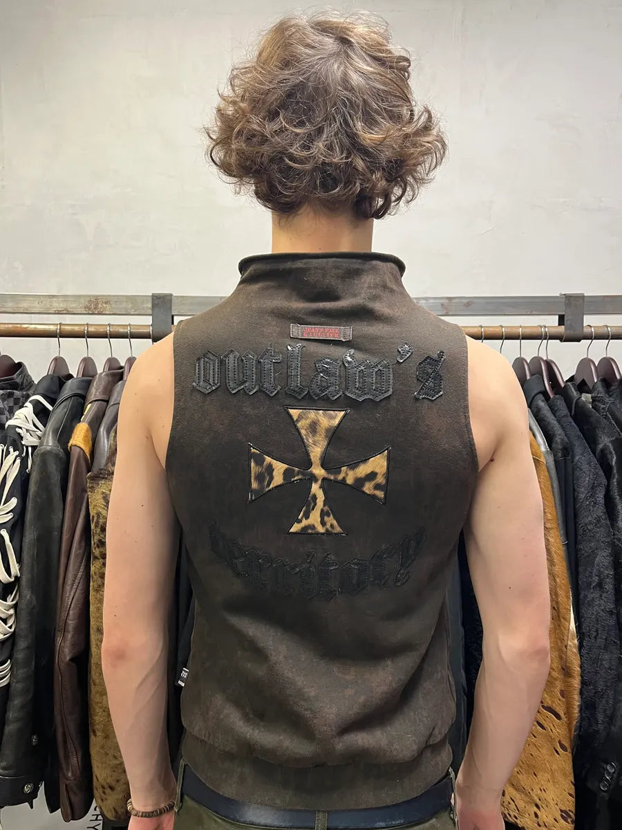2000s Jean Paul Gaultier Brown Leopard Cheetah Cross Zip-up Vest mjxBEqP 1