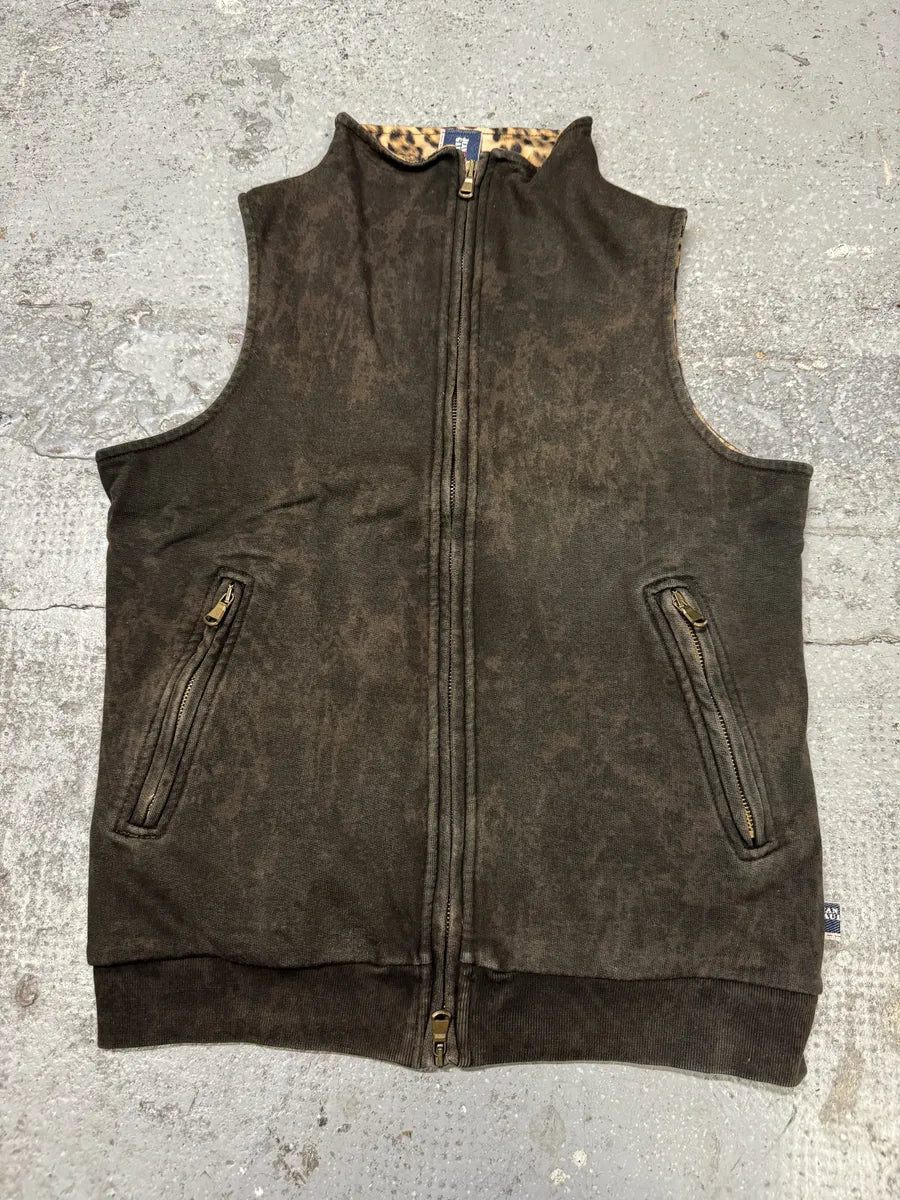 2000s Jean Paul Gaultier Brown Leopard Outlaws Territory Vest Zip-up (S) AFtRQLf 1