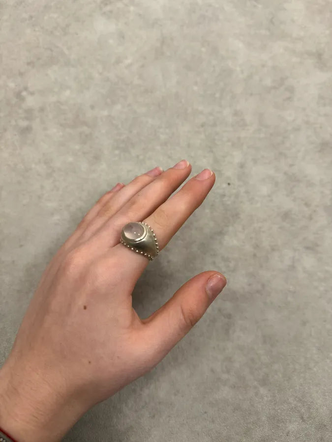 2000s Jean Paul Gaultier Clear Stone Silver 925 Ring loDHUpj 0