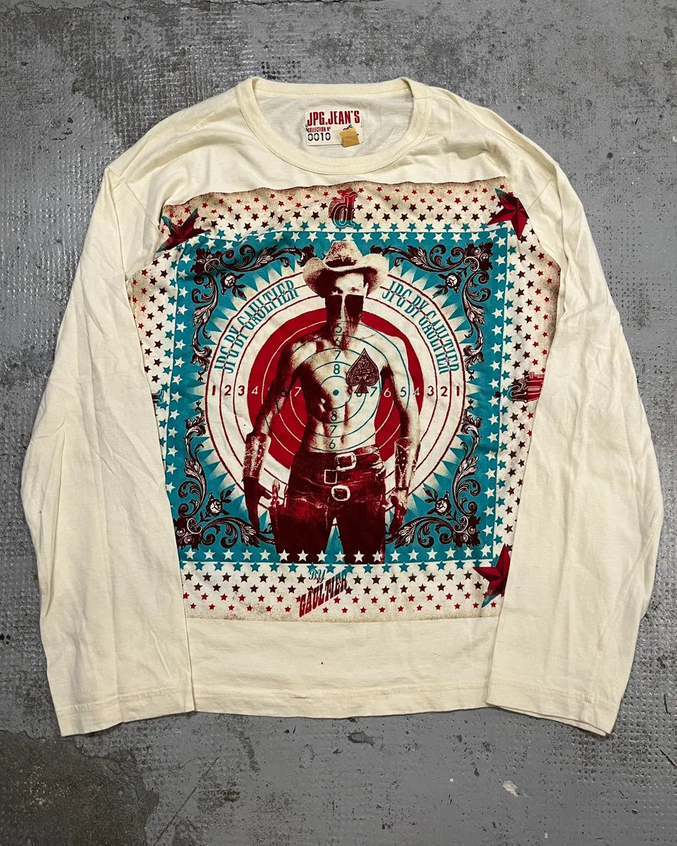 2000s Jean Paul Gaultier Cow-Boy Target Creamy Longsleeves ztVidNK 0