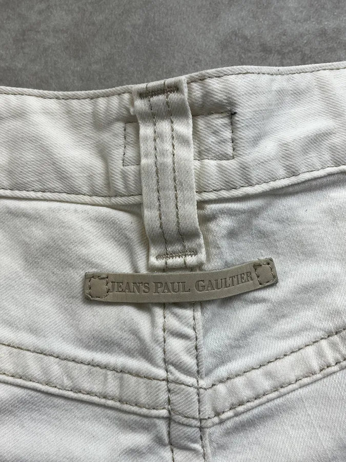 2000s Jean Paul Gaultier Cream Straight Leg Jeans lghWKnF 11