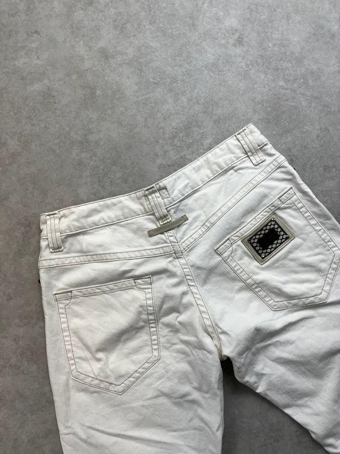 2000s Jean Paul Gaultier Cream Straight Leg Jeans lghWKnF 7