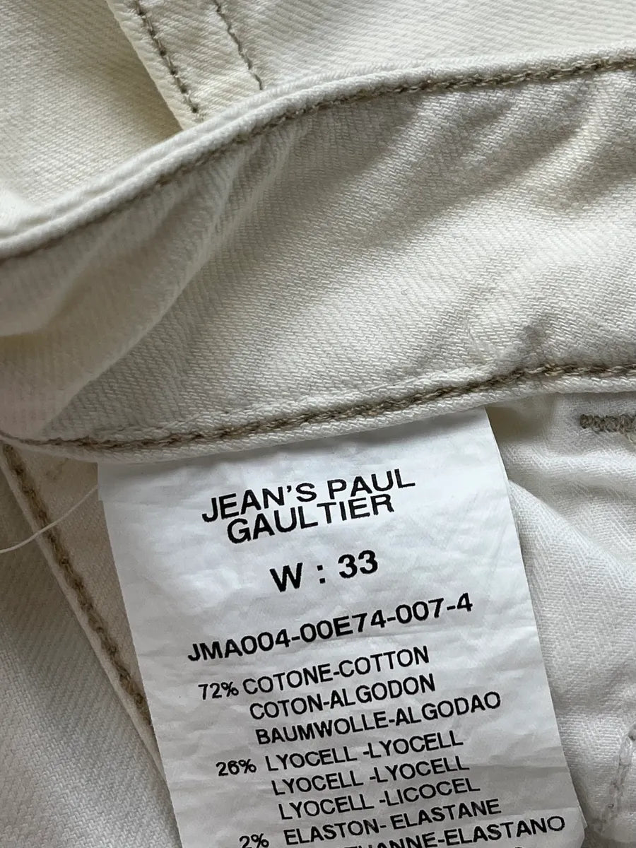 2000s Jean Paul Gaultier Cream Straight Leg Jeans lghWKnF 12