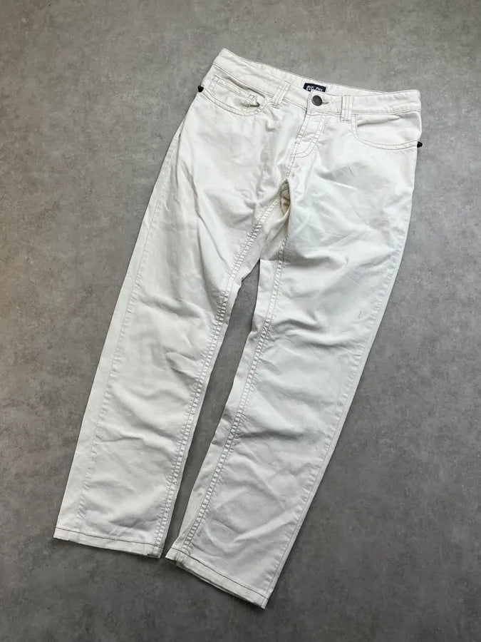 2000s Jean Paul Gaultier Cream Straight Leg Jeans lghWKnF 4