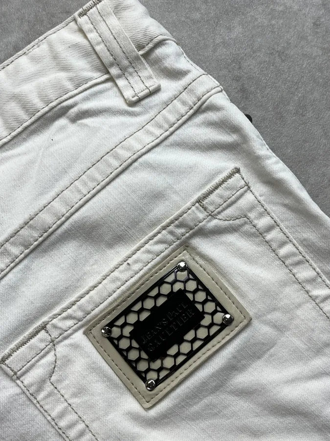 2000s Jean Paul Gaultier Cream Straight Leg Jeans lghWKnF 8